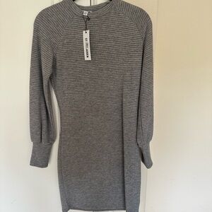 Steve Madden Gray Striped Knit Dress